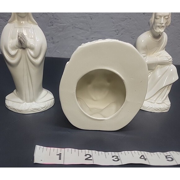 VTG 70s Holland Mold Ceramic Glazed Nativity Mary Joseph Baby Jesus Religious - Picture 16 of 16